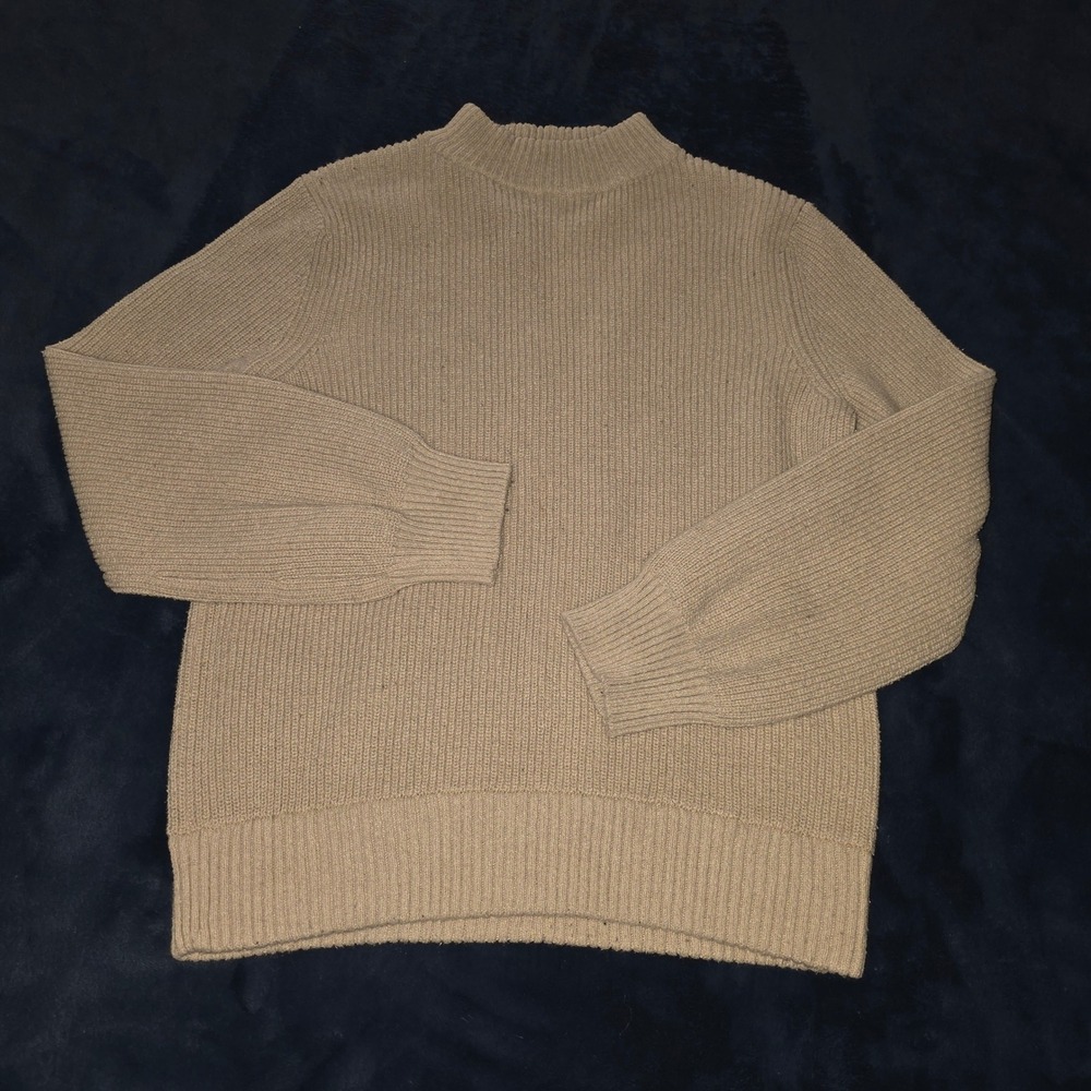 Patagonia Recycled Cotton Mock Neck Sweater Natural Beige Womens Large